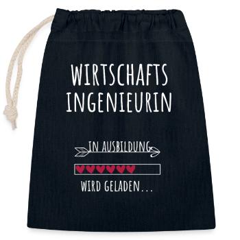 Etudes Profession Formation Ingénieur Industriel - Sac cadeau en coton avec cordon (25 x 30 cm) - bleu marine - Devant