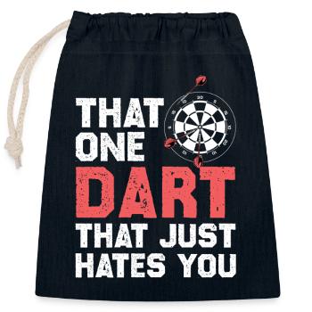 Dart that hates you - Closable cotton gift bag (25x30cm) - navy - Front