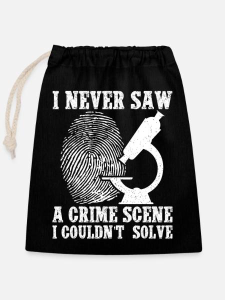 L’analyste médico-légal n’a jamais vu une escouade de scène de crime - Sac cadeau en coton avec cordon (25 x 30 cm) - noir