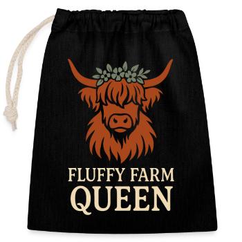 Highland Cow Rustic Animal Cute - Closable cotton gift bag (25x30cm) - black - Front