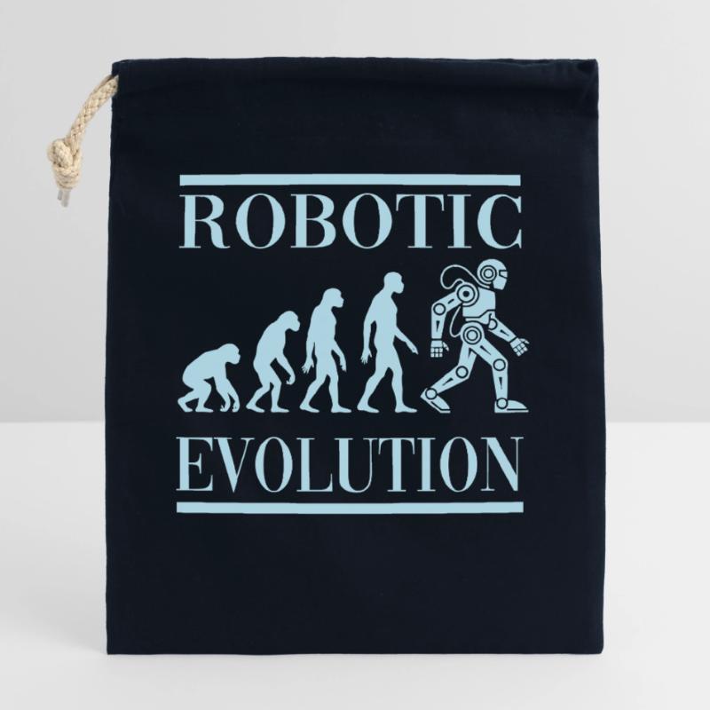 Robot Évolution Progrès Avenir Humain Sac cadeau en coton avec cordon (25 x 30 cm)