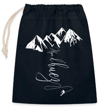 Alpe d'Huez Île au Soleil Ski Isère Grandes Rousse - Sac cadeau en coton avec cordon (25 x 30 cm) - bleu marine - Devant