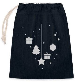Weihnachtsbaumschmuck Frohe weihnachten Christbaum - Verschließbarer Geschenkbeutel aus Baumwolle (25x30cm) - Navy - Vorne