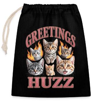 Salutations Huzz Bootleg inportable - Sac cadeau en coton avec cordon (25 x 30 cm) - noir - Devant