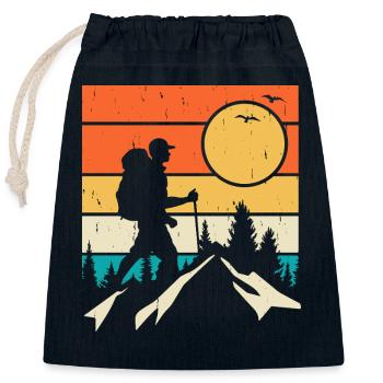 Hiking Retro - Verschließbarer Geschenkbeutel aus Baumwolle (25x30cm) - Navy - Vorne