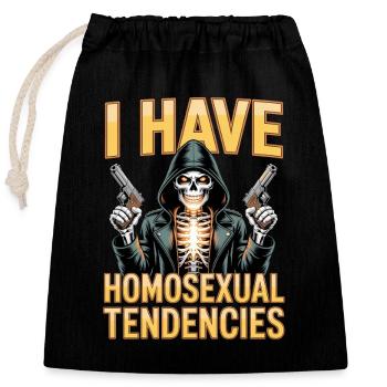 J’ai des tendances homosexuelles Bootleg inportable - Sac cadeau en coton avec cordon (25 x 30 cm) - noir - Devant
