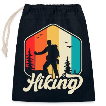 Hiking Retro - Verschließbarer Geschenkbeutel aus Baumwolle (25x30cm) - Navy - Vorne