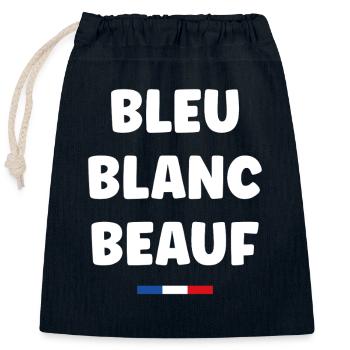beauf - Sac cadeau en coton avec cordon (25 x 30 cm) - bleu marine - Devant