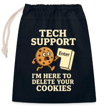 Tech Support I'm Here To Delete Your Cookies - Closable cotton gift bag (25x30cm) - navy - Front