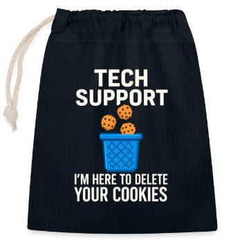 Tech Support I'm Here To Delete Your Cookies - Closable cotton gift bag (25x30cm) - navy - Front