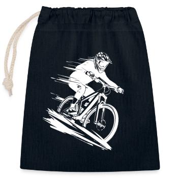 Mountainbike Energischer Mountainbiker - Verschließbarer Geschenkbeutel aus Baumwolle (25x30cm) - Navy - Vorne