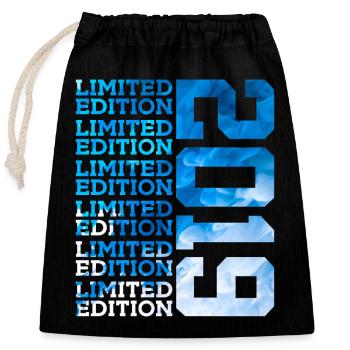 LIMITED EDITION 2019 7 YEARS 7TH BIRTHDAY - Closable cotton gift bag (25x30cm) - black - Front