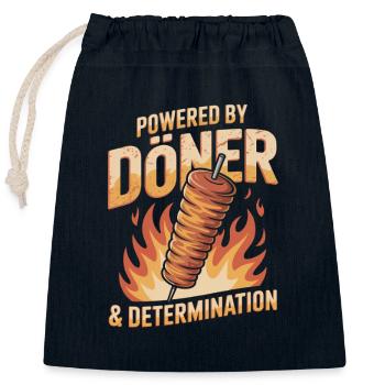 Doner Kebab Humor - Closable cotton gift bag (25x30cm) - navy - Front