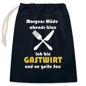 Gastwirt Wirt Restaurant Kellner Gastronomie - Verschließbarer Geschenkbeutel aus Baumwolle (25x30cm) - Navy - Vorne