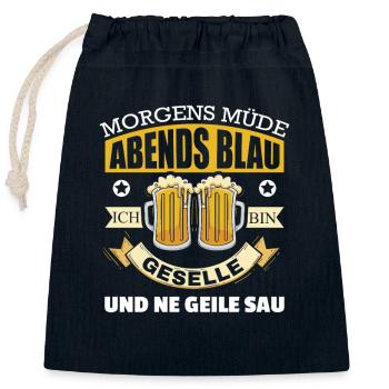 Geselle Facharbeiter Azubi Prüfung - Verschließbarer Geschenkbeutel aus Baumwolle (25x30cm) - Navy - Vorne