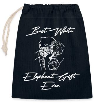 bester weisser Elefant ever - Verschließbarer Geschenkbeutel aus Baumwolle (25x30cm) - Navy - Vorne