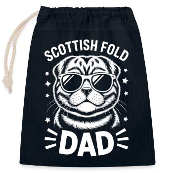 Cadeau Fold écossais Chats pliants écossais - Sac cadeau en coton avec cordon (25 x 30 cm) - bleu marine - Devant