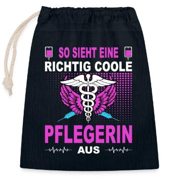 Pflegerin Geschenke Pflege Lustig Krankenpflegerin - Verschließbarer Geschenkbeutel aus Baumwolle (25x30cm) - Navy - Vorne