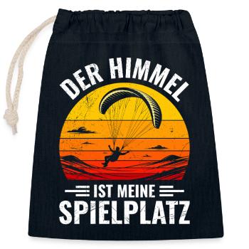 Gleitschirmflug DER HIMMEL IST MEIN SPIELPLATZ - Verschließbarer Geschenkbeutel aus Baumwolle (25x30cm) - Navy - Vorne