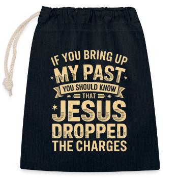 Jesus a laissé tomber le t-shirt graphique des accusations - Sac cadeau en coton avec cordon (25 x 30 cm) - bleu marine - Devant