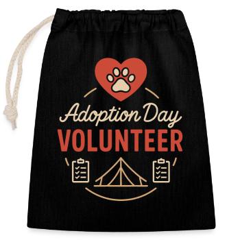 Adoption Day Pet Rescue Shelter - Closable cotton gift bag (25x30cm) - black - Front