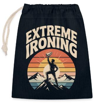 Extreme Ironing Bergsteigen - Verschließbarer Geschenkbeutel aus Baumwolle (25x30cm) - Navy - Vorne