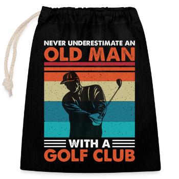 golfe - Sac cadeau en coton avec cordon (25 x 30 cm) - noir - Devant