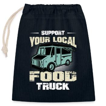 Food Truck Street Food Trucker Imbisswagen - Closable cotton gift bag (25x30cm) - navy - Front