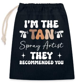 Technicien en spray bronzant Artiste bronzant Spray Tan Tech - Sac cadeau en coton avec cordon (25 x 30 cm) - bleu marine - Devant