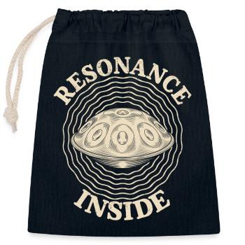 Résonance à l’intérieur du handpan - Sac cadeau en coton avec cordon (25 x 30 cm) - bleu marine - Devant