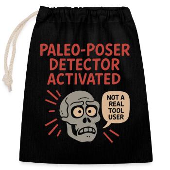 Prehistoric stone tools of Homo - Closable cotton gift bag (25x30cm) - black - Front