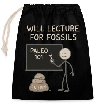 Prehistoric stone tools of Homo - Closable cotton gift bag (25x30cm) - black - Front