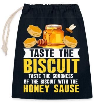 Honey Biscuit Slogan Tee - Closable cotton gift bag (25x30cm) - navy - Front