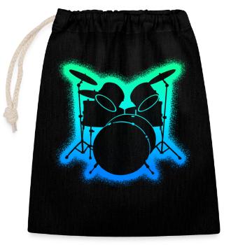 Drums Drummers Kids Boys Men Drums - Closable cotton gift bag (25x30cm) - black - Front