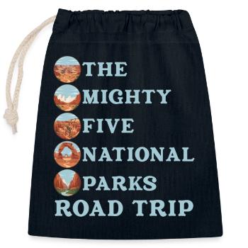 Utah Mighty 5 Nationalparks Tour - Verschließbarer Geschenkbeutel aus Baumwolle (25x30cm) - Navy - Vorne
