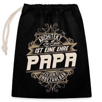 Architect Papa - Closable cotton gift bag (25x30cm) - black - Front