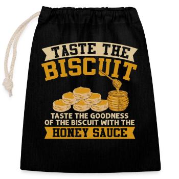 Goûte la sauce biscuit au miel - Sac cadeau en coton avec cordon (25 x 30 cm) - noir - Devant