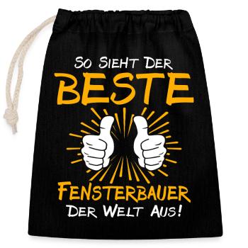 Idée cadeau de fabricant de fenêtres - Sac cadeau en coton avec cordon (25 x 30 cm) - noir - Devant