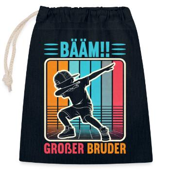 Bääm Großer Bruder Dab Lustiges Kinder Geschwister - Verschließbarer Geschenkbeutel aus Baumwolle (25x30cm) - Navy - Vorne