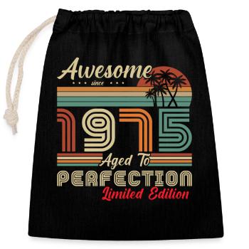  awesome since 1975 - Sac cadeau en coton avec cordon (25 x 30 cm) - noir - Devant