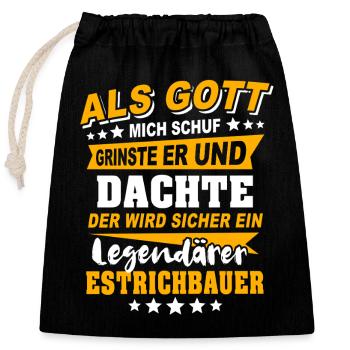 Screed Builder Sayings - Closable cotton gift bag (25x30cm) - black - Front