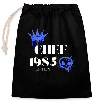 Édition Chef 1985 Déclaration du 40e anniversaire - Sac cadeau en coton avec cordon (25 x 30 cm) - noir - Devant