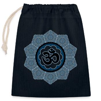 Om Mandala Méditation Yoga Bien-être Aum Symbol Goa - Sac cadeau en coton avec cordon (25 x 30 cm) - bleu marine - Devant
