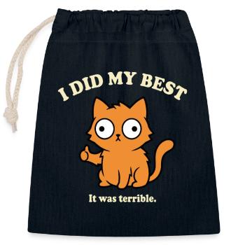 Ich hab mein bestes gegeben Lustige Katze Spruch - Verschließbarer Geschenkbeutel aus Baumwolle (25x30cm) - Navy - Vorne