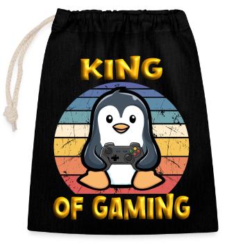 ROI DU JEU - Sac cadeau en coton avec cordon (25 x 30 cm) - noir - Devant