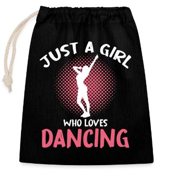 Une seule fille aime danser - Sac cadeau en coton avec cordon (25 x 30 cm) - noir - Devant