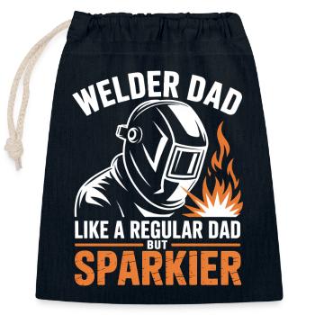 Soudeur qui dit profession, drôle de cadeau de soudeur, - Sac cadeau en coton avec cordon (25 x 30 cm) - bleu marine - Devant