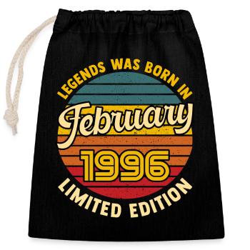 Legend Born In February 1996 30 Years Anniversary - Closable cotton gift bag (25x30cm) - black - Front