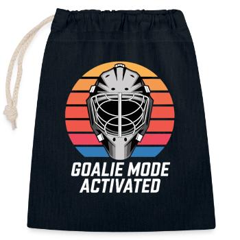  Goalie Mode Activated Eishockey Torwart Maske - Verschließbarer Geschenkbeutel aus Baumwolle (25x30cm) - Navy - Vorne