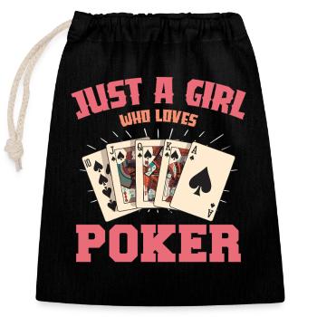 Just One Girl Poker Cards - Closable cotton gift bag (25x30cm) - black - Front